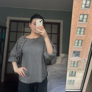 Banana Republic black and white striped top